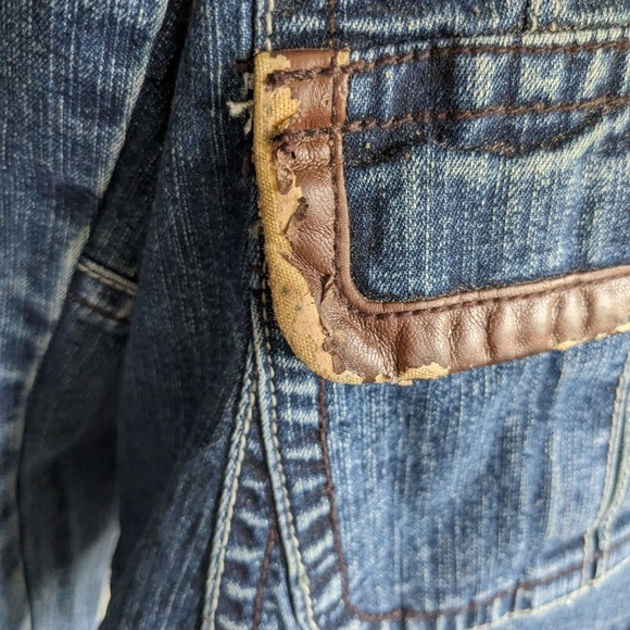 90's jean jacket with fur collar - Picture 5 of 5